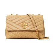 Tory Burch Liten Kira Chevron Axelväska Beige, Dam