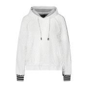 Marc Cain Modern Mesh Hoodie White, Dam