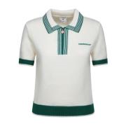 Casablanca Grön Krage Tennis Polo Tröja White, Dam