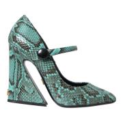 Dolce & Gabbana Pythonläder Mary Jane Pumps Multicolor, Dam