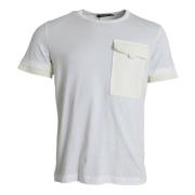 Dolce & Gabbana Vit Bomull T-shirt med Rund Hals White, Herr