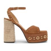 Castañer Sandal MED 13 CM Klack Brown, Dam