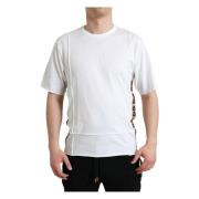 Dolce & Gabbana Vit logot-shirt med rund hals och korta ärmar White, H...