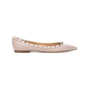 Valentino Garavani Puderrosa Rockstud Platta Skor Pink, Dam