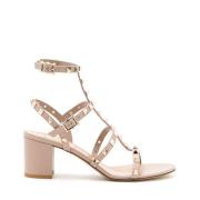 Valentino Garavani Puderrosa Rockstud Bur Sandaler Pink, Dam