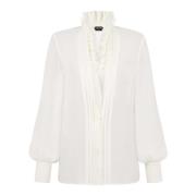 Tom Ford Vit Siden Ruffle Skjorta White, Dam