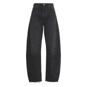 Agolde Luna Pieced Jeans in Possess Black, Dam