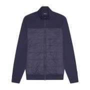 Lyle & Scott Mid Layers Interlock Hybird Panelled Bomber Blue, Herr