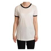 Dolce & Gabbana Polka Dot Crewneck T-Shirt White, Dam