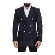 Dolce & Gabbana Marinblå Dubbelknäppt Blazer Blue, Herr