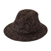 Dolce & Gabbana Elegant grå tweedhatt bred kant Gray, Dam