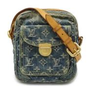 Louis Vuitton Vintage Pre-owned Canvas axelremsvskor Blue, Dam