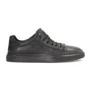 Kazar Svarta lädersneakers med monograminlägg Black, Herr