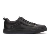 Kazar Svarta sneakers med präglat mönster för män Black, Herr