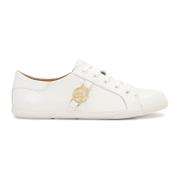 Kazar Vita lädersneakers dekorerade med ett monogram White, Dam