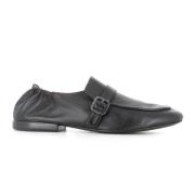 Marsell Svart läderloafer med silver spänne Black, Herr