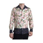 Dolce & Gabbana Elegant Slim Fit Rosa Fritidsskjorta Multicolor, Herr