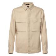 Ermenegildo Zegna Beige Linnejacka med Fickor Beige, Herr