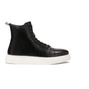 Kazar Minimalistiska herrsneakers med hög skaft Black, Herr