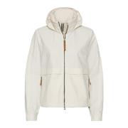 Camel Active Off White Blouson Jacka med Huva White, Dam