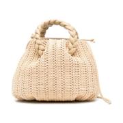 Hereu Beige Raffia Axelväska Beige, Dam