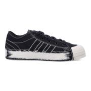 Y-3 Svarta Canvas Sneakers med Handmålad Mellansula Black, Unisex