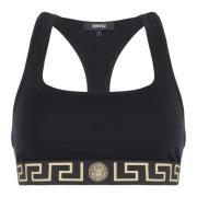 Versace Logodetalj Crop Top Elastiskt Band Black, Dam