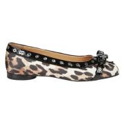 Ganni Leopard Ballet Flats Multicolor, Dam