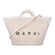 Marni Tropicalia Liten Skal Handväska Beige, Dam