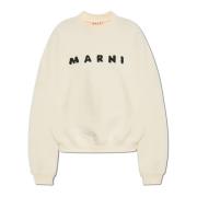 Marni Sweatshirt med logotyp Beige, Dam