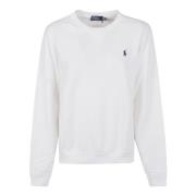 Polo Ralph Lauren Vit Sweatshirt med Ikonisk Brodyr White, Dam