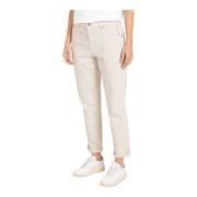 MAC Antikvit Straight-Leg Jeans Beige, Dam