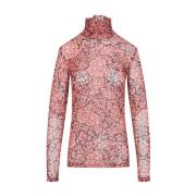 Dries Van Noten Rosa & Lila Topplagg för Kvinnor Pink, Dam