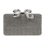 Self Portrait Crystal Box Clutch Bag Gray, Dam