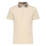 Burberry Beige T-shirts och Polos med Kontrastkrage Beige, Herr