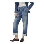 MAC Cropped Jeans Mid Blue Commercial Authentic Blue, Dam