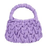 JW Anderson Stilig Cable Knit Väska Purple, Dam