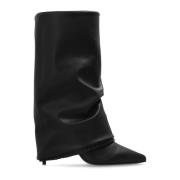 Balmain Läderklackade ankelboots Black, Dam