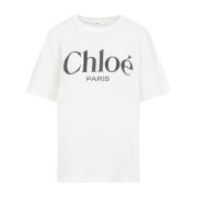 Chloé Vit T-shirt för kvinnor White, Dam