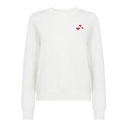 Saint Tropez Valentinasz Pullover Stickad Is White, Dam