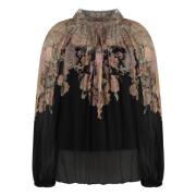 Zimmermann Blommig dragsko blus med puffärm Multicolor, Dam