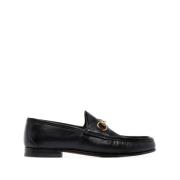 Gucci Svarta läderloafers med hästbetsdetalj Black, Dam