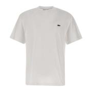 Lacoste Vit Bomull T-shirt med Logotyp White, Herr