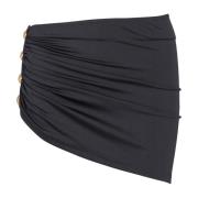 Balmain Draperad knapp sarong Black, Dam