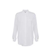 Elisabetta Franchi Vit Bomull Poplin Oversized Skjorta White, Dam