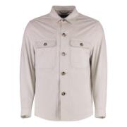 Hugo Boss Stilig Vegan-Läder Overshirt med Fickor Beige, Herr