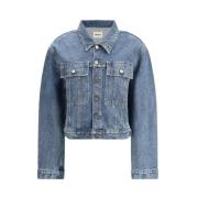 Khaite Denimjacka med Fickor och Krage Blue, Dam