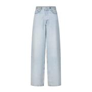 Samsøe Samsøe Wide-Leg Jeans Saharper Blue, Dam