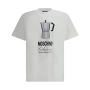 Moschino Kaffekanna Tryck T-shirt White, Herr