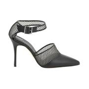 Manolo Blahnik Mesh Design Stiletto Heel Pumps Black, Dam